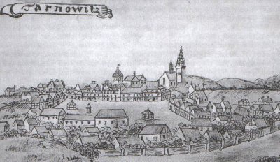 Panorama Tarnowskich Gór z około 1760 roku